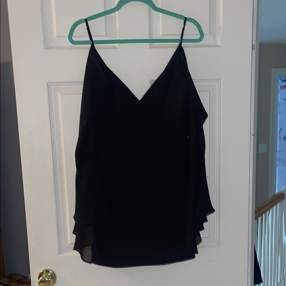 BCBG Maxazria Elegant Black Dress with off-the-shoulder Sheer Bell Sleeves